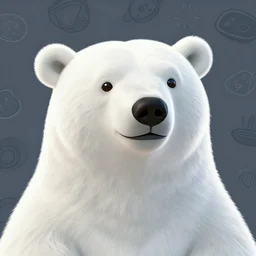 polar bear yeti, smiling, doodle art background, closeup, trending on artstation