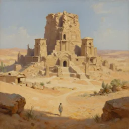 Trending on artstation, beautiful arid lost city, detailed matte painting, oil on canvas
