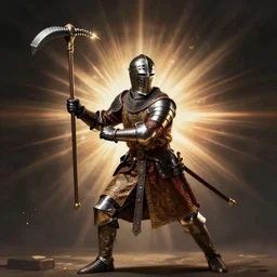 photo of a medieval knight wielding a flail