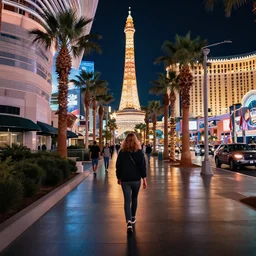 i'm walking down las vegas boulevard at night