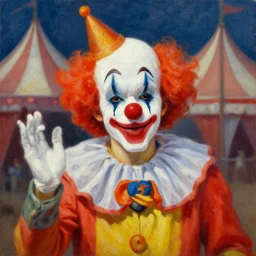 A Clown at the circus Oil Painting by Mark Stratburg, Detailed