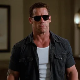film still of John Cena as Nada wearing sunglasses in Bank scene in They Live 1988