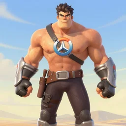 a 4 th grade yearbook photo of roadhog from overwatch