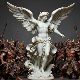 high intricate porcelain baroque angelic handsome full body flying hair male warrior fighting the army of the demon lord, 8 k, hyperrealistic hyperdetailed maria panfilova, andrea savchenko, mike kime, ludovic plouffe, qi sheng luo, oliver cook, trending on artstation