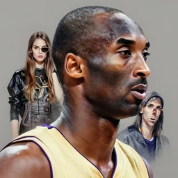 kobe bryant, contemporary collage, highly detailed, digital painting, 4 k, hdr, punk, fashion, smooth, sharp focus, art lsandra chevrier