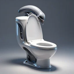 xenomorph biomorphic futuristic toilet designed by santiago calatrava, octane 8 k 3 d render