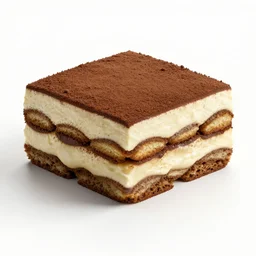 vintage tiramisu, stylized 3d render, isolated on a pure white background, centered, entire object in frame, sharp focus, soft studio lighting