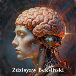Painting, Creative Design, album cover art, Human brain, Biopunk, Body horror, by Zdzisław Beksiński