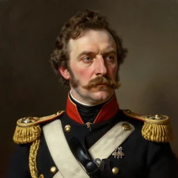 portrait of a victorian general wearing military uniform, male, detailed face, victorian, highly detailed, cinematic lighting, digital art painting by greg rutkowski