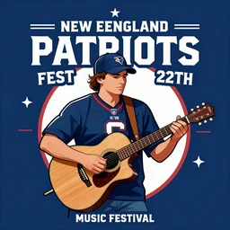 music festival poster, new england patriots fest, football, fanart, digital art bluegrass, trending on artstation