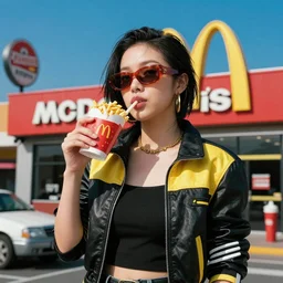 cyberpunk McDonald's, portrait