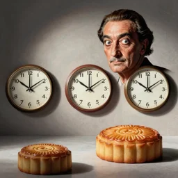 replace those clocks with moon cakes in the work of the persistence of memory by salvador dali