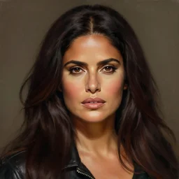 an portrait of Salma Hayek as a  replicant from blade runner, detailed, centered, digital painting, artstation, concept art, donato giancola, Joseph Christian Leyendecker, WLOP, Boris Vallejo, Breathtaking, 8k resolution, extremely detailed, beautiful, establishing shot, artistic, hyperrealistic, beautiful face, octane render