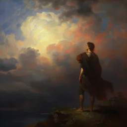 heaven versus hell, atmospheric lighting. highly detailed digital painting, sharp focus by dore and bouguereau, william - adolphe and, trending on artstation