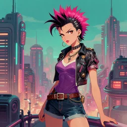 A professional digital painting of a 50s-punk sci-fi city, by Alena Aenami, trending on Artstation