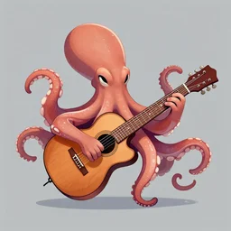 an octopus playing a guitar digital art