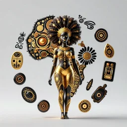 african fractals, adinkra symbols, cosmic afro goddess covered in gold, by alex grey and Agostino Arrivabene, mandelbulber3d, 8k resolution, ambient oclusion, neon blacklight color scheme