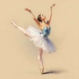 ballet dancer pastel sketch