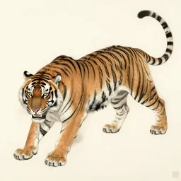 a hyperdetailed design of a oriental tiger whole body, tiger structure, ferocious, chinese mythology, victo nga, fumo yoshitoshi, ren jing jeong, feifei ruan