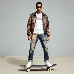 a portrait of a fashionable gran on a skateboard, in the style of david lachapelle