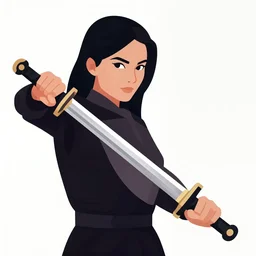 a woman with a sword in her hand, vector art by victor mosquera, trending on artstation, shock art, dark and mysterious, anime aesthetic, artstation hd