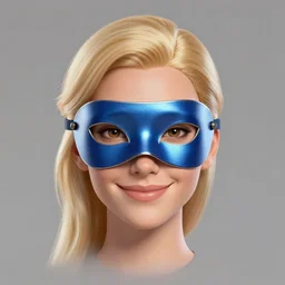 character concept portrait, symmetrical head - on centralized, dinah drake smirking, ( ( mask ) ), blond, black and purple costume. high quality, dynamic lighting. artwork by artgerm, wlop, alex ross, greg rutknowski, alphonse mucha