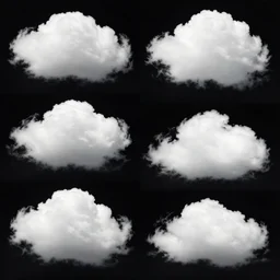 full page scan catalogue of clouds on black background, matte painting