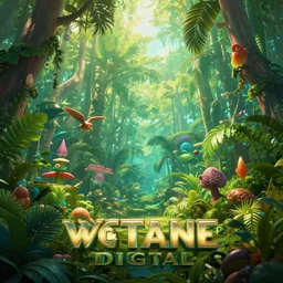 octane render weta digital vintage movie poster vaporwave aesthetic houdini jungle showcase demoreel beautiful bloom light reward best graphics photorealistic