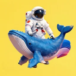 astronaut suit in the shape of a whale, matte painting, vibrant, colorful, 4 k, artstation, cgsociety