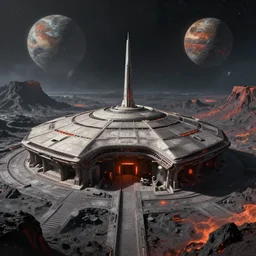 an imperial base from star wars in a volcanic planet concept art by Doug Chiang, cinematic,