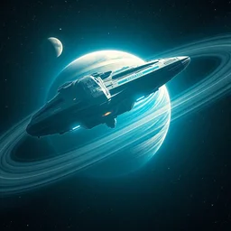 a spaceship in space above neptune, high detailed, 4 k, extreme detail, utopian, science fiction, round, art by artgerm