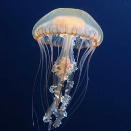 underwater portrait of a jellyfish wrapped around a human skull