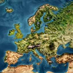 a map of europe in the style of World of Warcraft maps