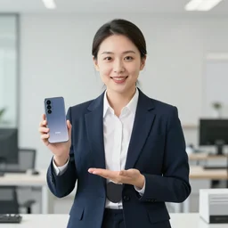 representative of big company showing off product in promotional video