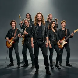 musicians collide with the multidimensional, smile, full body, cinematic, epic, very detailed, full body