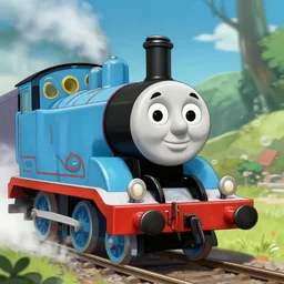 thomas the tank engine, anime, fantasy, highly detailed, bizarre, cute, artstation, intricate, 4 k, art by studio bind and kyoto animation and wit studio and hyeyoung kim