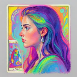 side portrait, imogen poots, paladin, gloomhaven, organic painting, hard edges, psychedelic, neon, tarot, octane render, by greg manchess, huang guangjian, gil elvgren, sachin teng, greg rutkowski, jesper ejsing, rhads, cushart krenz