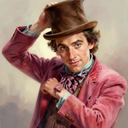 sean bean as willy wonka, intricate, fictional character, dynamic pose, dramatic lighting, realistic shaded lighting, pastel shades, expressively loose brush strokes, perfect face, 8 k realistic, hyper detailed, digital painting, artstation, concept art, hyper detailed eyes, art by sam spratt and peter mohrbacher and james jean