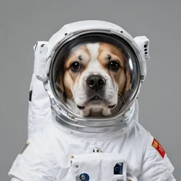 an astronaut dog, portrait photograph
