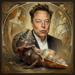slimy mollusk as elon musk, anthropomorphic character, drool, concept art, intricate, elegant, highly detailed, digital painting, artstation, wallpaper, smooth, sharp focus, illustration, art by h. r. giger and artgerm and greg rutkowski and alphonse mucha