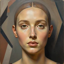 detailed portrait in femininity, realistic face sculpted features, ethnic, exotic, arabic, clear eyes, statuesque, warm glowing skin, chiaroscuro, tangible, angular impressionism, arabesque backdrop, contemporary, modern fashion, natural colors, greg rutkowski gaston bussiere craig mullins jc leyendecker
