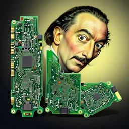circuitboards by salvador dali, trending on artstation, favorites on deviantart, high quality art. artwork masterpieces, award winning