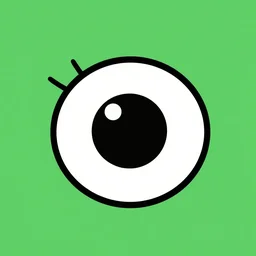 cartoon eye on green back