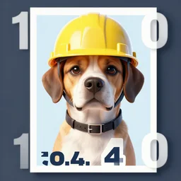 1 9 4 0 s poster showing dog wearing a hard hat,