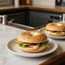 a dive bar that is serving bagels at the bar seat area in the dark
