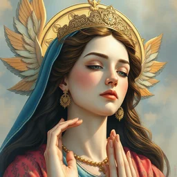 goddess of peace. highly detailed, digital painting, watercolor, soviet realism, engraving, artstation, concept art, smooth, sharp focus, global light, illustration, unreal engine 5, 8 k, art by bilibin and kuvshinov and malevich and mucha