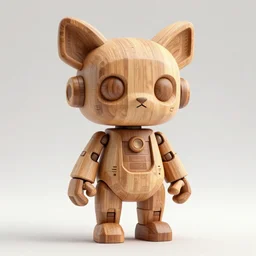 highly detailed, symetrical, geometrical, cgsociety, artstation, pinterest, concept art, official art, octane, illustration artoys, funny, cute, figurine wooden, cyborg animal futuriste brutalism in wood sculpture, masterpiece of art