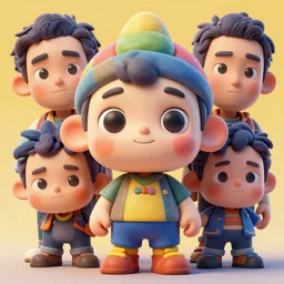cuddly colourful caricature - 3 d vfx art - of cuteness, art style by zdzisaw beksinski, tadanori yoko & hsiao - ron cheng, character concept art, unreal engine render, digital illustration, sharp, intricate detail, volumetric light, ray tracing, soft light, claymation style, symmetric, acrylic on canvas, pinterest, artstation, beh