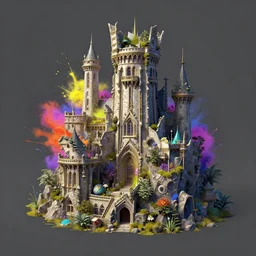 fantasy world matte painting trending on artstation by Greg Rutkowski splashes of colors in unreal engine