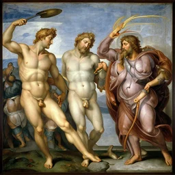 The Creation Of Adam by Michelangelo painting by Hieronymus Bosch